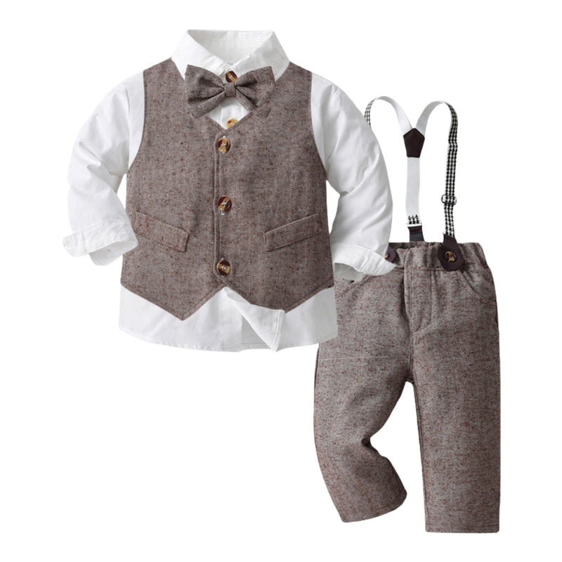Children's Outfit Set for Toddlers and Kids with Waistcoat and Bow Tie for Special Occasions