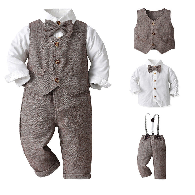Children's Outfit Set for Toddlers and Kids with Waistcoat and Bow Tie for Special Occasions