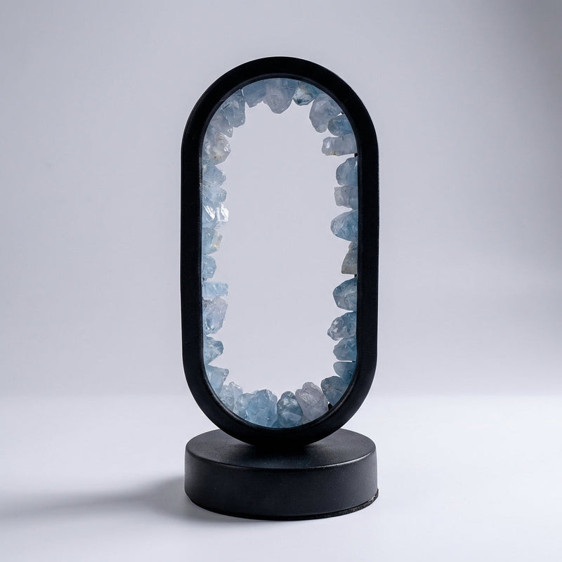 Isolde Amethyst Crystal Oval Table Lamp