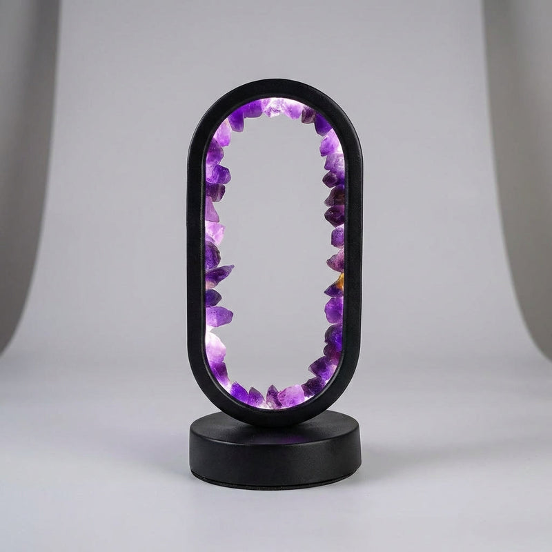 Isolde Amethyst Crystal Oval Table Lamp