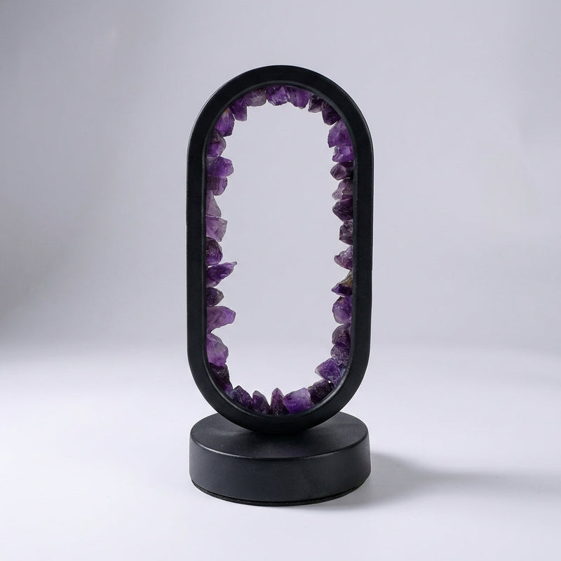 Isolde Amethyst Crystal Oval Table Lamp