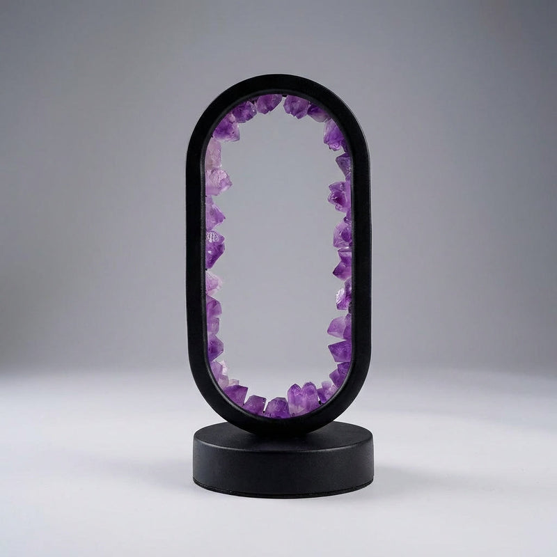Isolde Amethyst Crystal Oval Table Lamp
