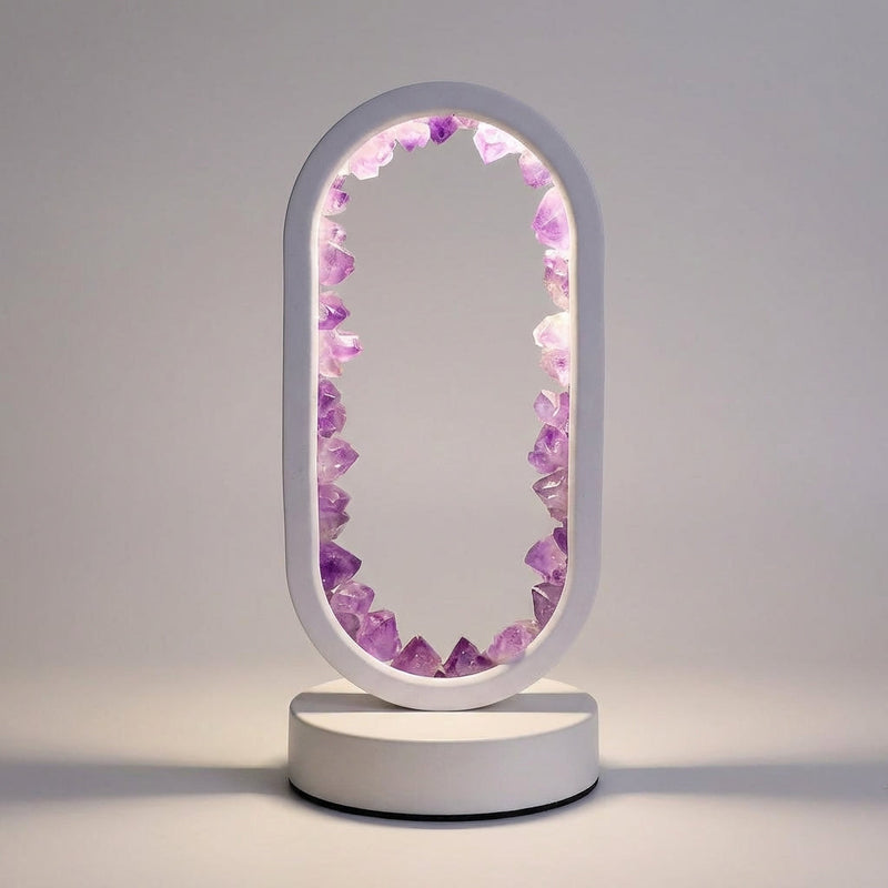 Isolde Amethyst Crystal Oval Table Lamp