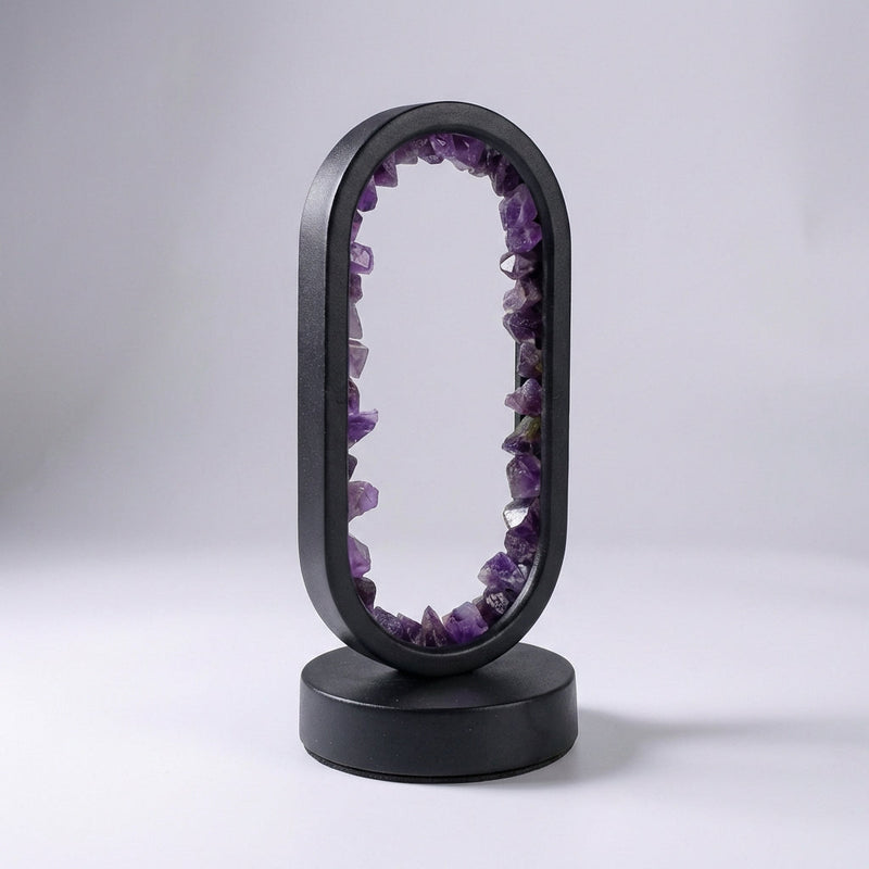 Isolde Amethyst Crystal Oval Table Lamp
