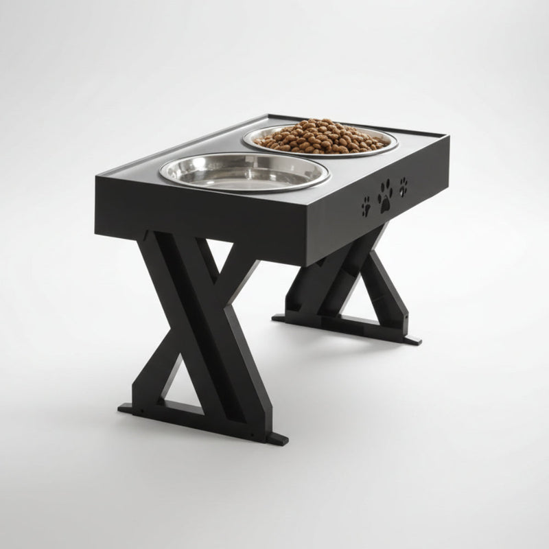 Raised Dog Bowl with Adjustable Height and Anti-Spill Design