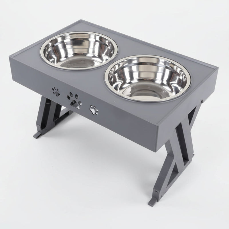 Raised Dog Bowl with Adjustable Height and Anti-Spill Design