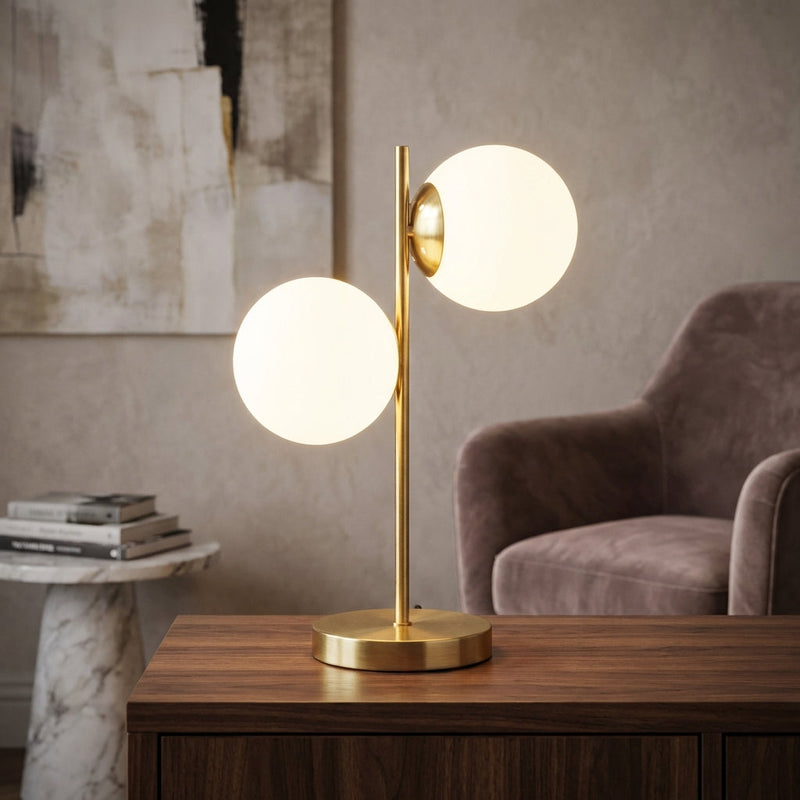Elowen Dual Globe Sculptural Table Lamp
