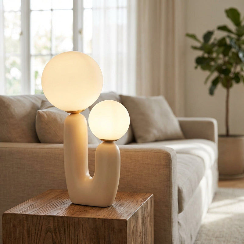 Aveline Dual Globe Sculptural Table Lamp