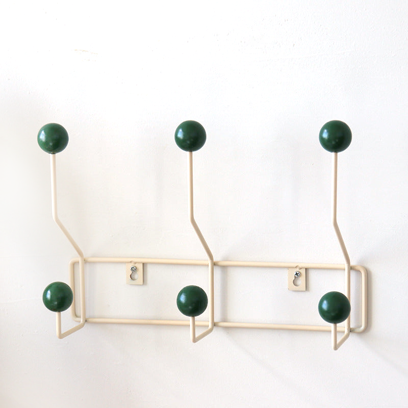 Mid-Century Wall Hook Rack with Rounded Knobs