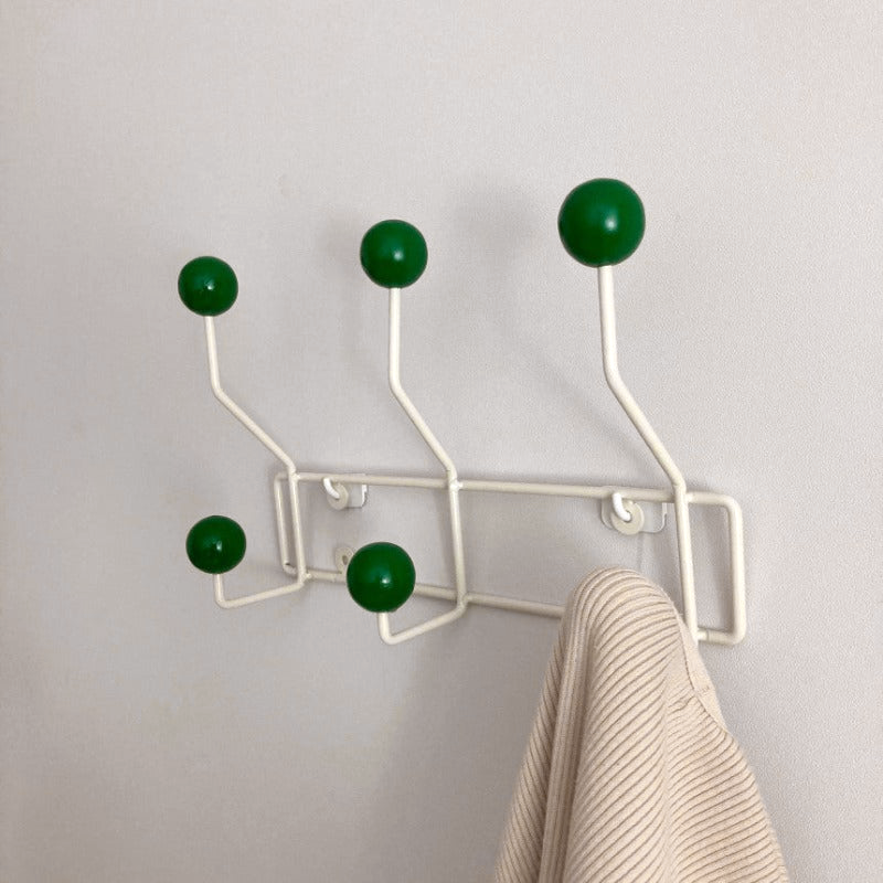 Mid-Century Wall Hook Rack with Rounded Knobs