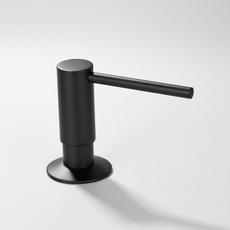 Built-In Kitchen Soap Dispenser with Brass Pump and Refillable Bottle