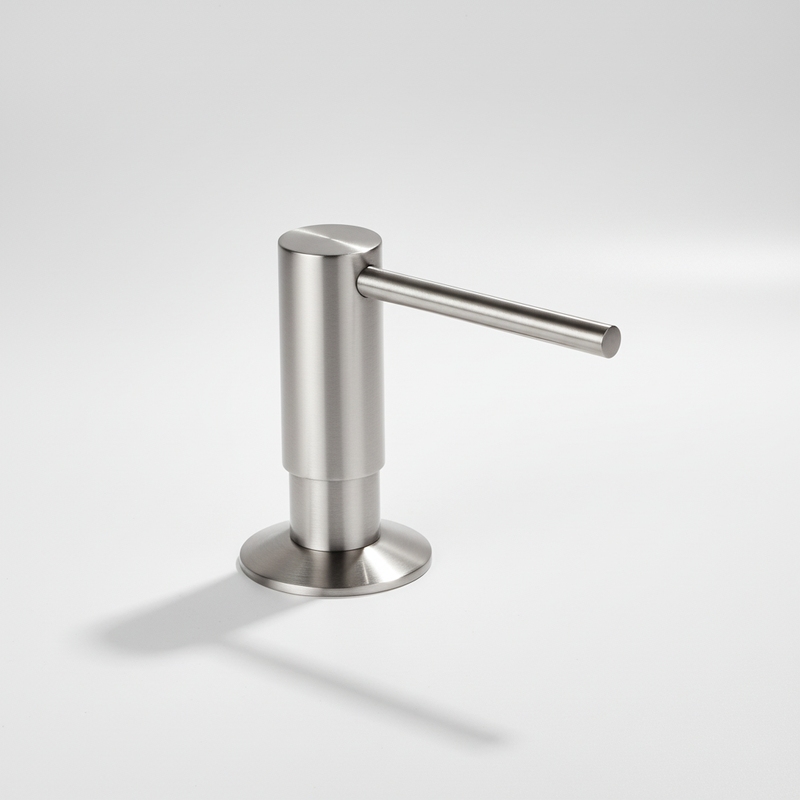Built-In Kitchen Soap Dispenser with Brass Pump and Refillable Bottle