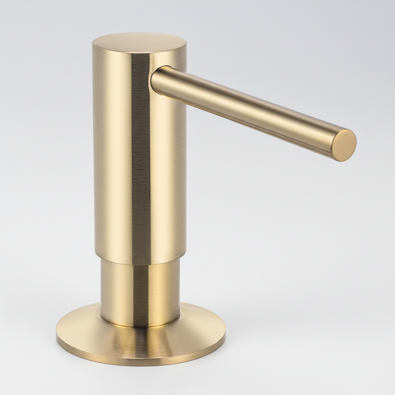 Built-In Kitchen Soap Dispenser with Brass Pump and Refillable Bottle