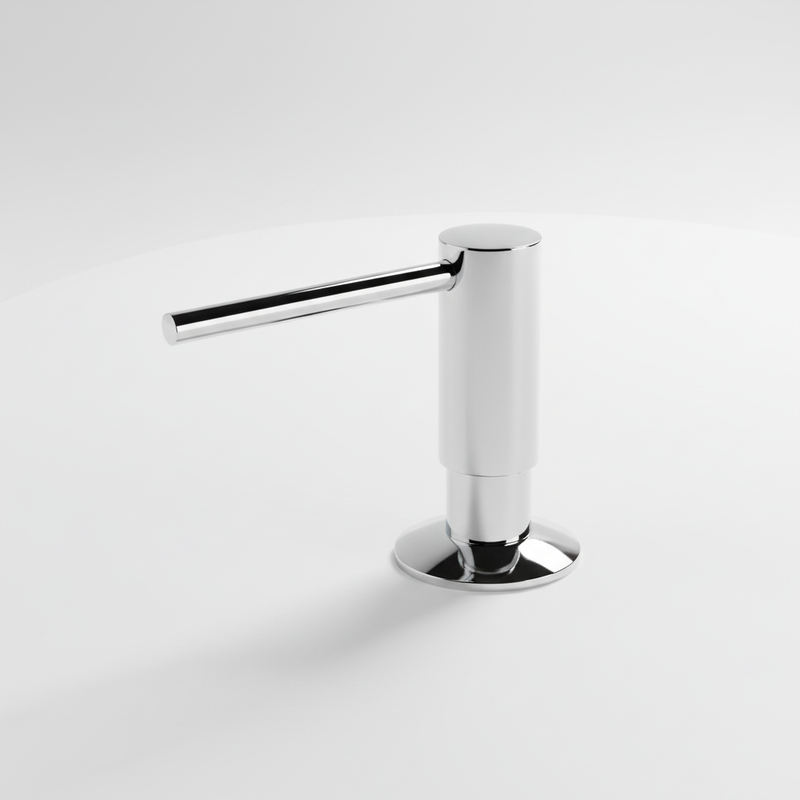 Built-In Kitchen Soap Dispenser with Brass Pump and Refillable Bottle