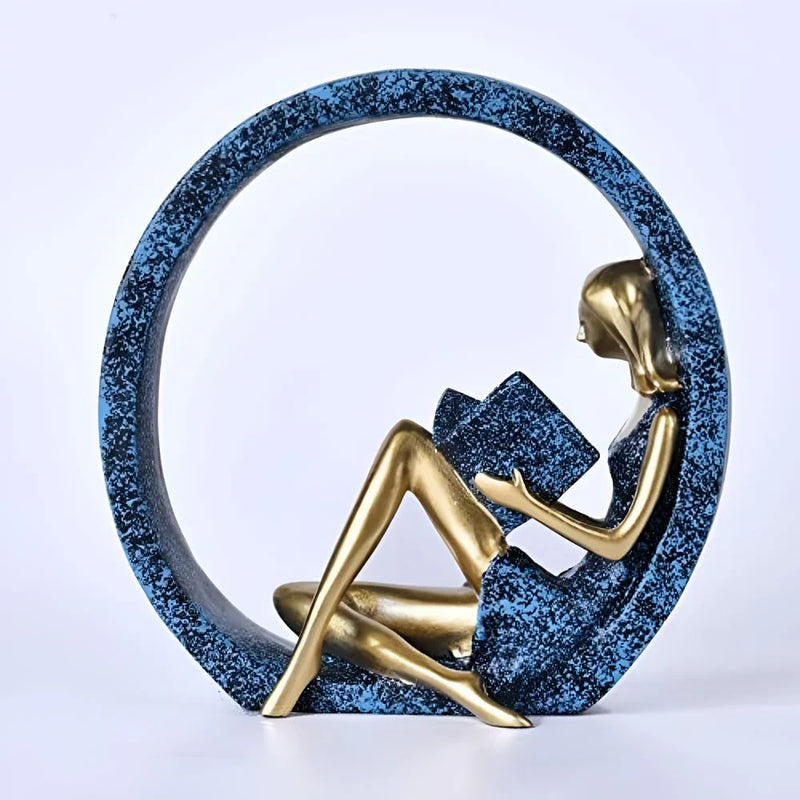 Abstract Women Sculptures in Circular Form for Modern Interior Decoration