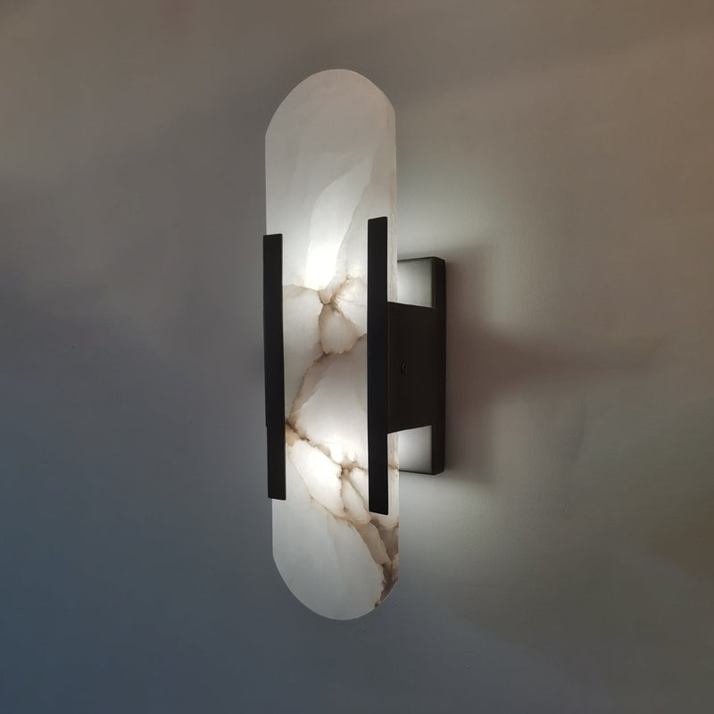 Oval Marble LED Wall Light for Hallways, Bedrooms and Living Areas