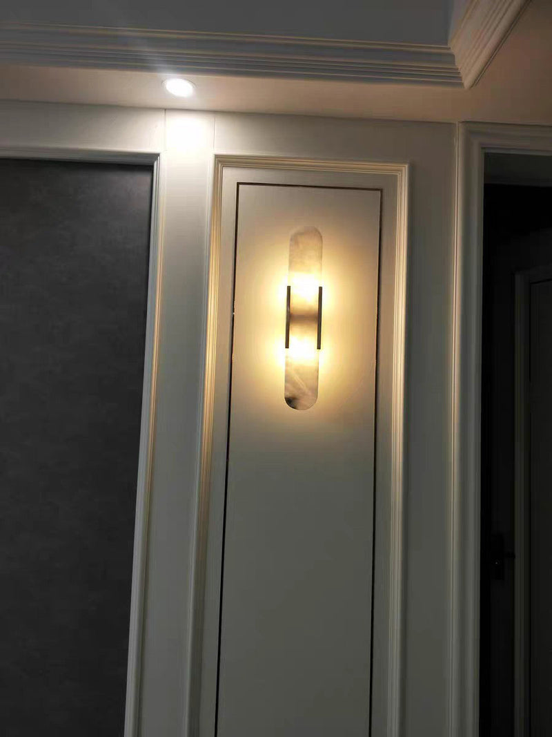 Oval Marble LED Wall Light for Hallways, Bedrooms and Living Areas