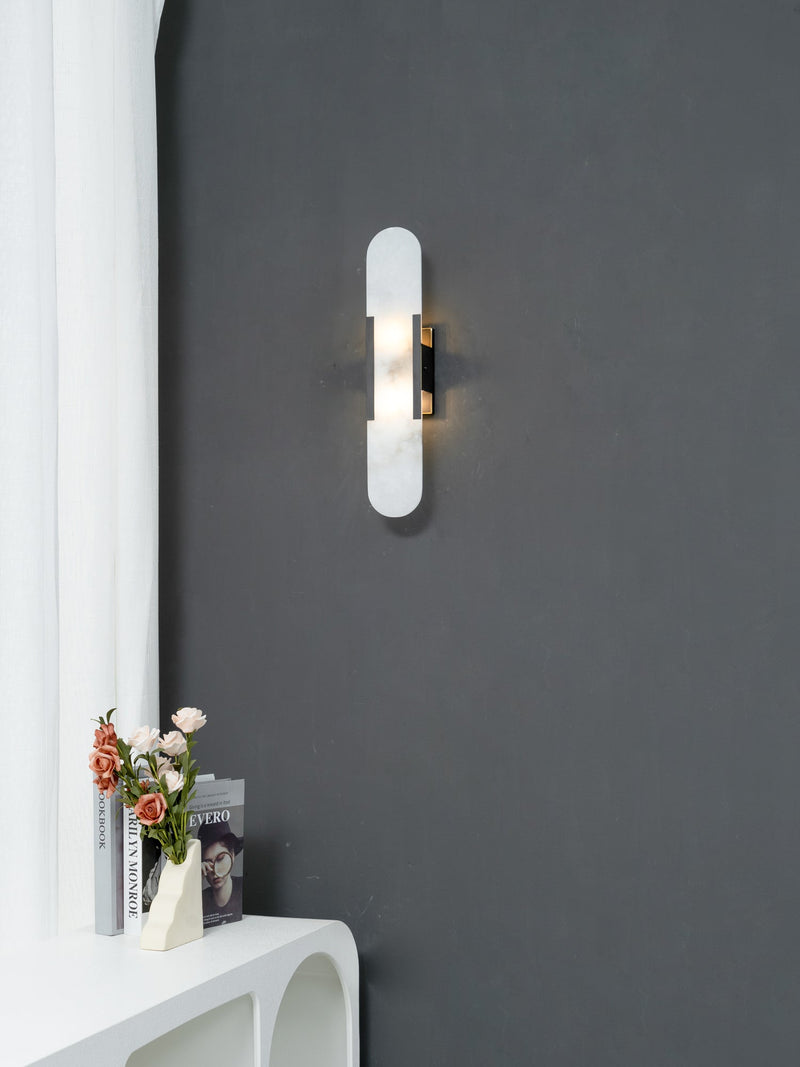 Oval Marble LED Wall Light for Hallways, Bedrooms and Living Areas