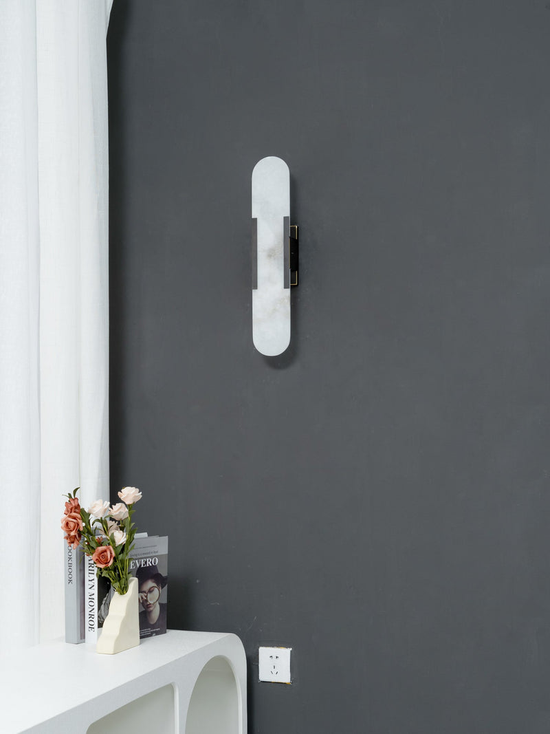 Oval Marble LED Wall Light for Hallways, Bedrooms and Living Areas