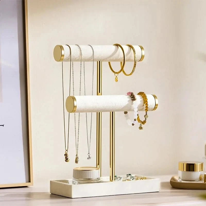 Two-Tier Jewellery Display Stand with T-Bar Organiser