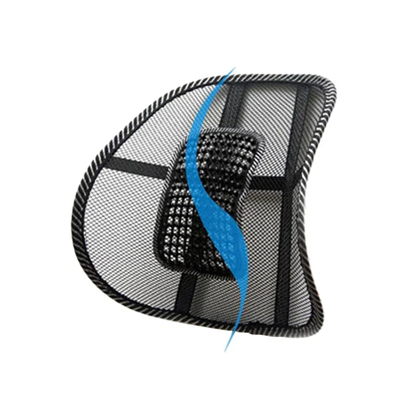 Breathable Mesh Car Lumbar Support Cushion with Massage Option