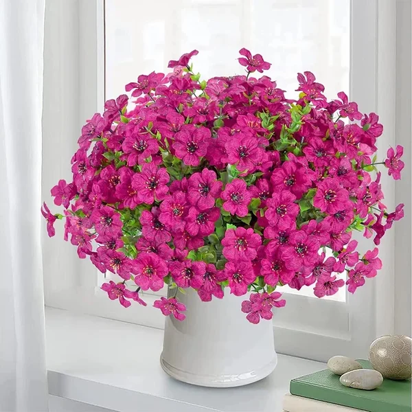 Artificial Hanging Flower Basket with Realistic Floral Arrangement for Home and Garden