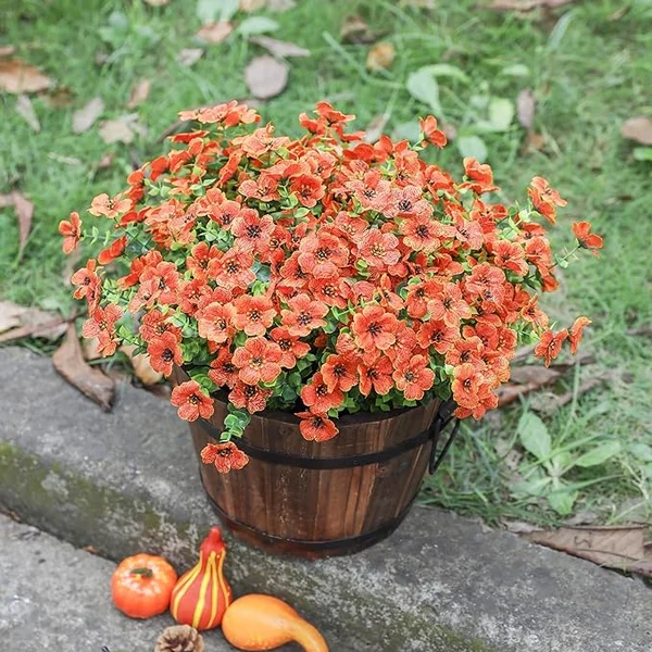 Artificial Hanging Flower Basket with Realistic Floral Arrangement for Home and Garden