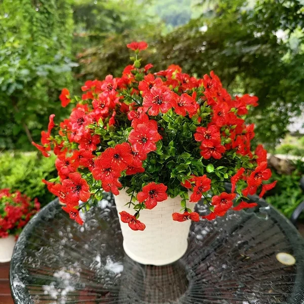Artificial Hanging Flower Basket with Realistic Floral Arrangement for Home and Garden