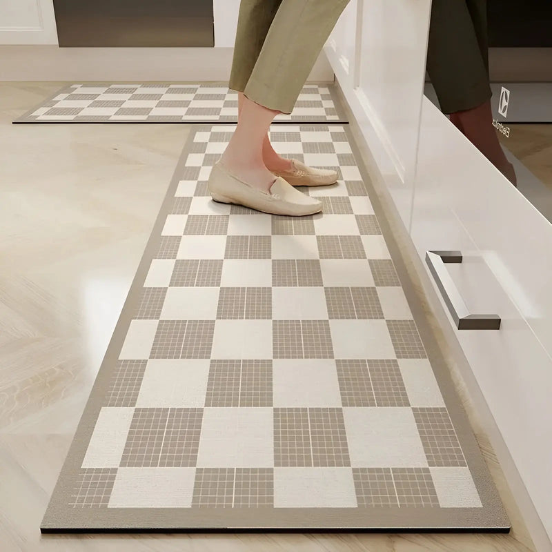 Cushioned PVC Kitchen Floor Mat with Foam Filling and Patterned Finish