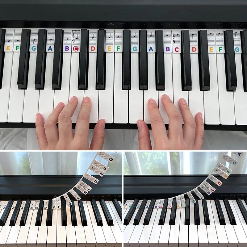 Removable Piano Keyboard Note Labels for 88-Key Pianos