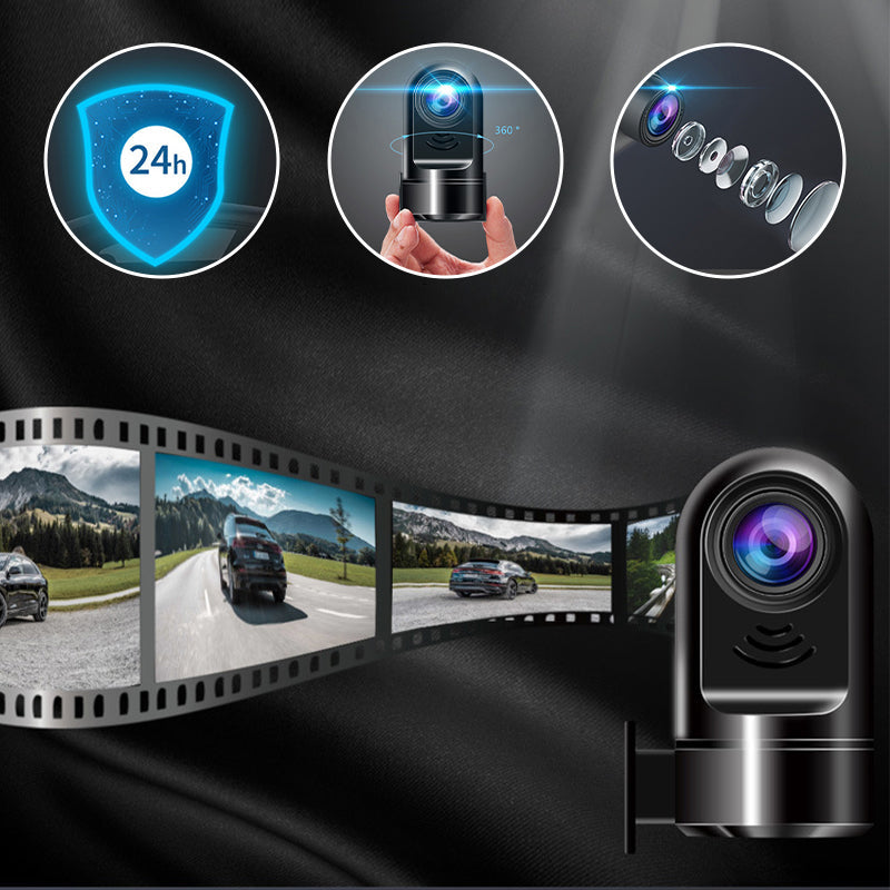 Mini Dash Camera with Full HD Recording and Rotating Mount