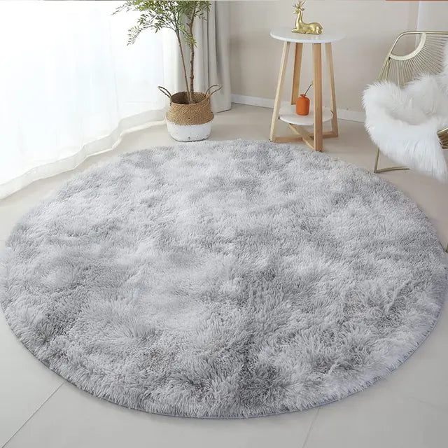 Round Shaggy Plush Rug for Living Room and Bedroom Comfort