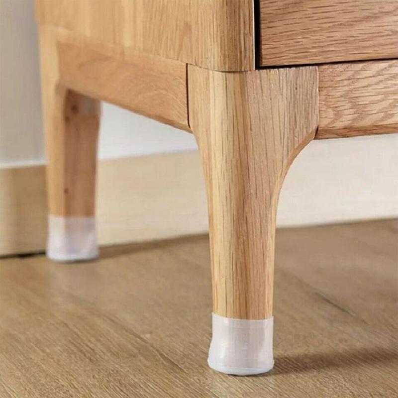FlexiGrip Pro – Transparent Silicone Chair Leg Covers with Anti-Slip Felt Base