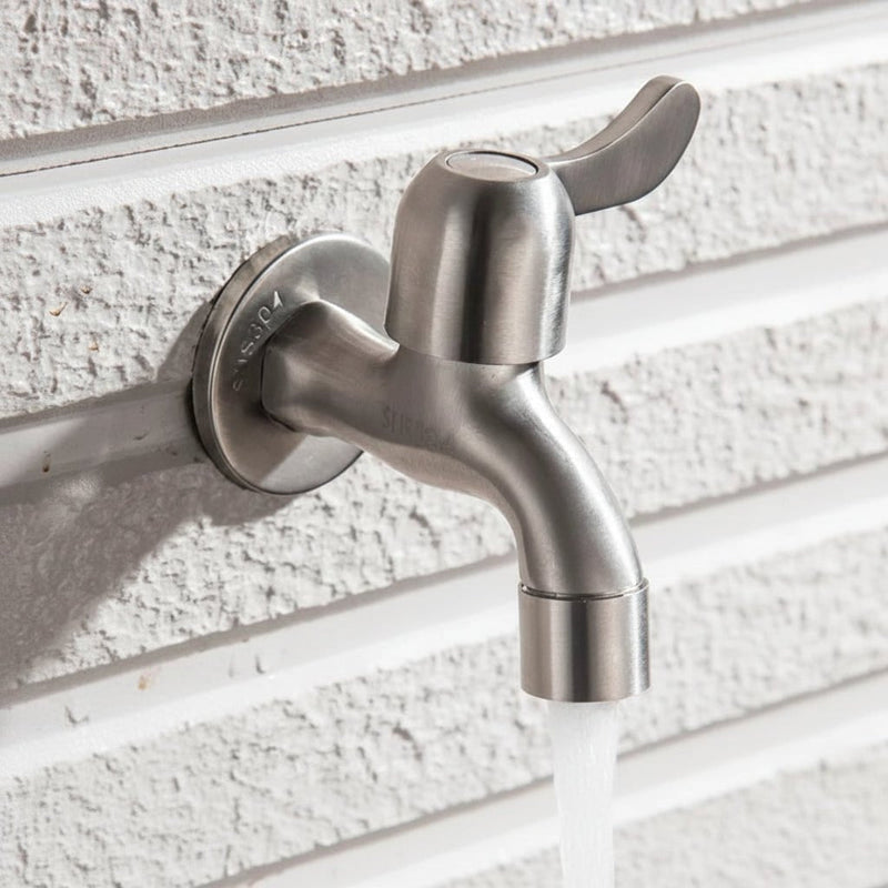 Dual Outlet 304 Stainless Steel Wall-Mounted Tap