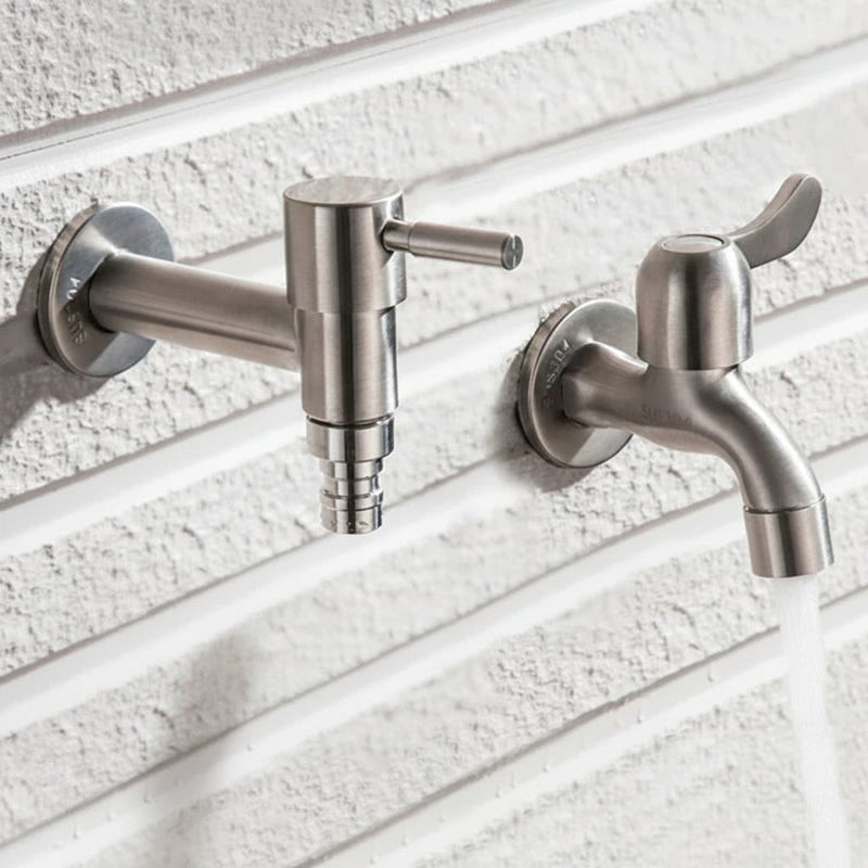 Dual Outlet 304 Stainless Steel Wall-Mounted Tap
