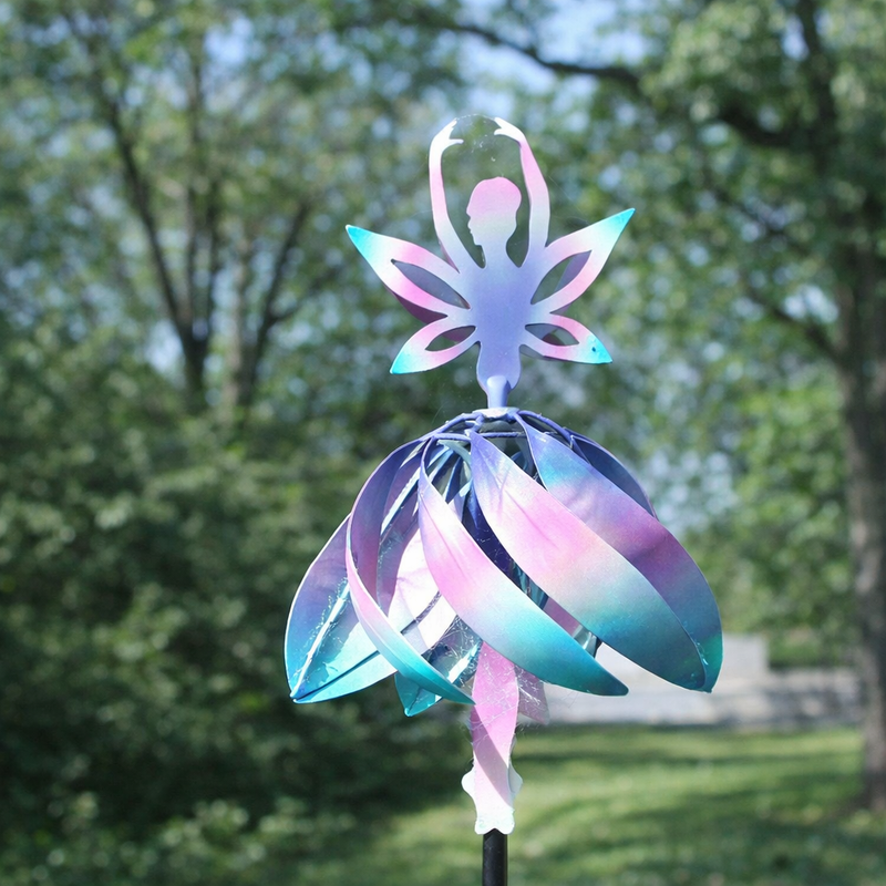 Metal Floral Garden Wind Spinner for Outdoor Decoration