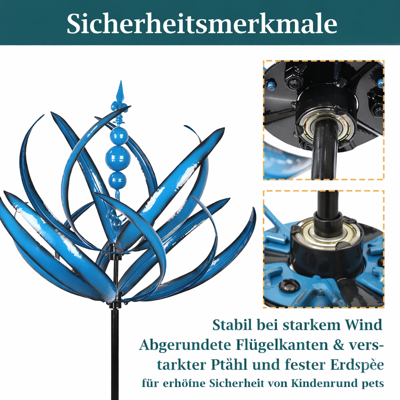 Metal Floral Garden Wind Spinner for Outdoor Decoration