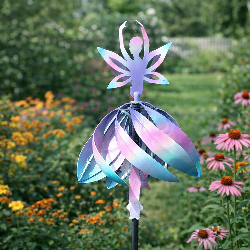 Metal Floral Garden Wind Spinner for Outdoor Decoration