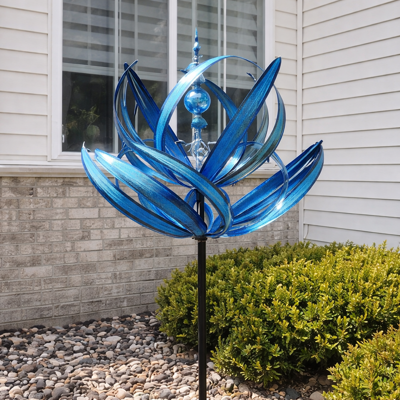 Metal Floral Garden Wind Spinner for Outdoor Decoration