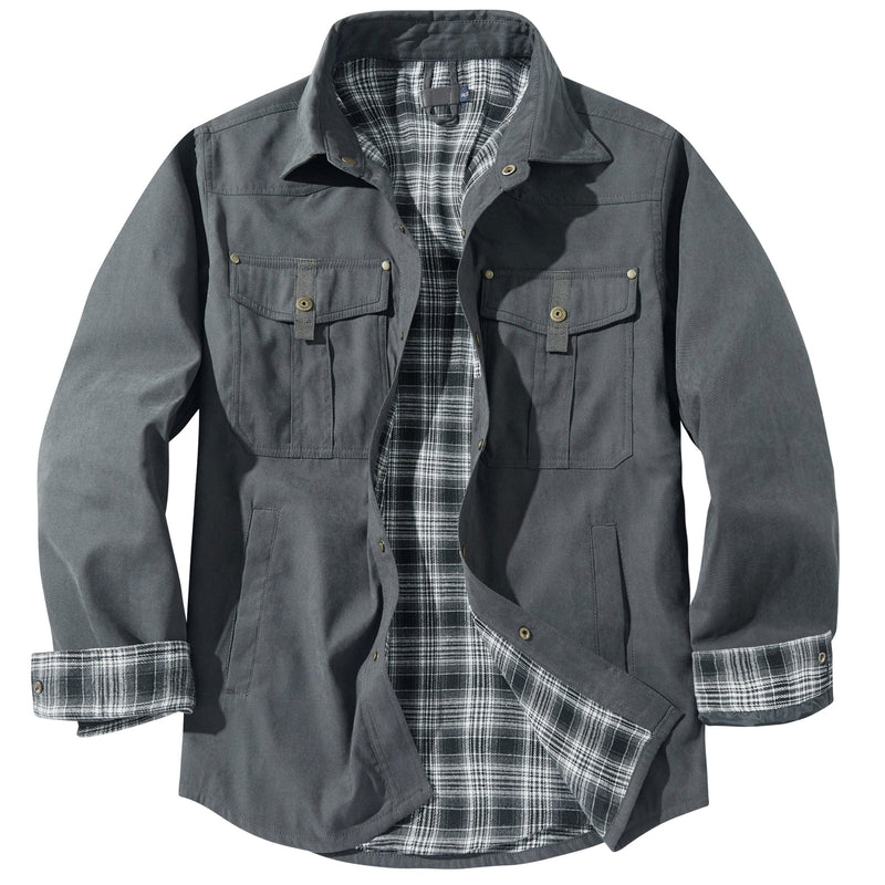 Versatile Men's Jacket with Insulated Flannel Lining – Functional and Reliable