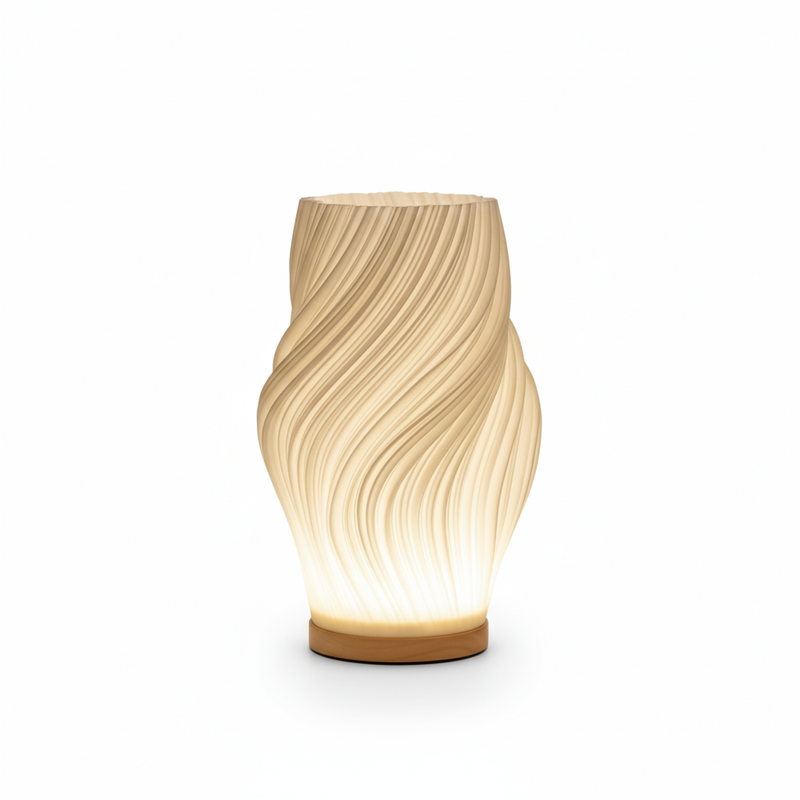 Sculptural Wave LED Table Lamp