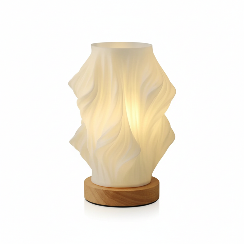 Sculptural Wave LED Table Lamp