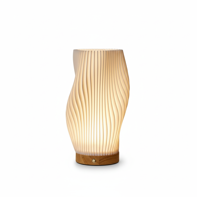 Sculptural Wave LED Table Lamp