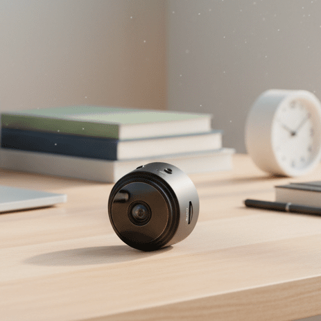 1080p Mini Security Camera with Night Vision & 150° Wide-Angle View