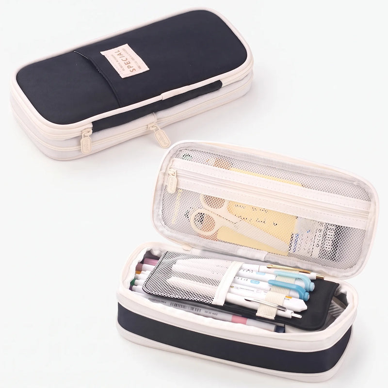 Large Two-Tier Pencil Case for 90 Pens