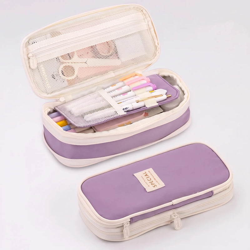 Large Two-Tier Pencil Case for 90 Pens