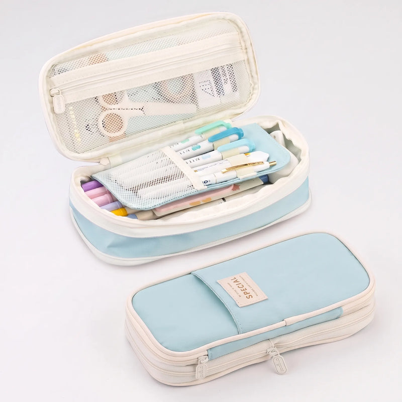 Large Two-Tier Pencil Case for 90 Pens