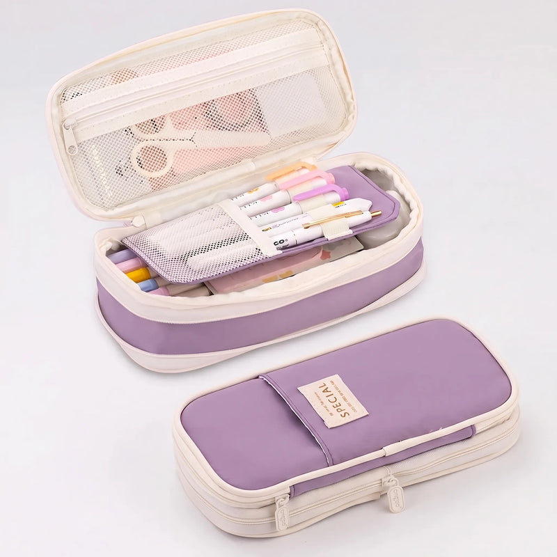 Large Two-Tier Pencil Case for 90 Pens