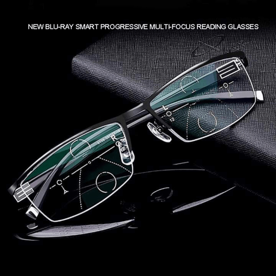 Progressive Reading Glasses with Photochromic Multi-Zone Lenses