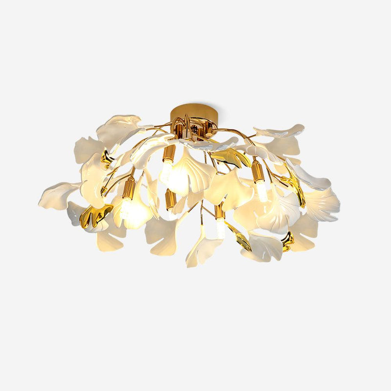 Ginkgo Leaf Ceramic Flush Mount Ceiling Light